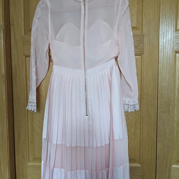 Ted Baker Looez Lace Trim Dress, Pink Nude Size 6-8 - Picture 10 of 16